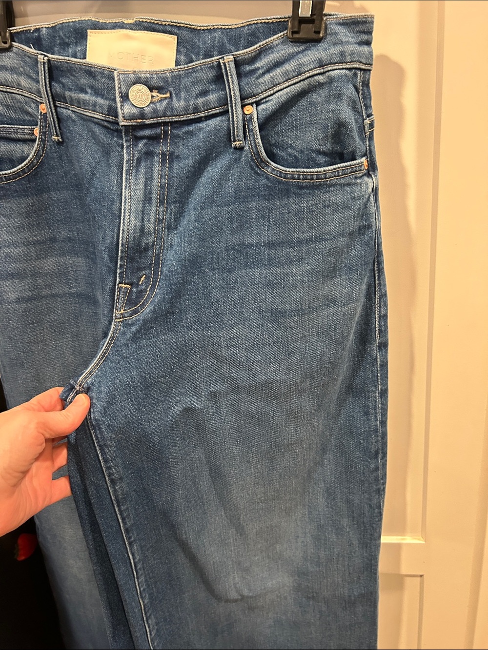 Mother Wide-Leg Blue Denim Jeans - Picture 4 of 16
